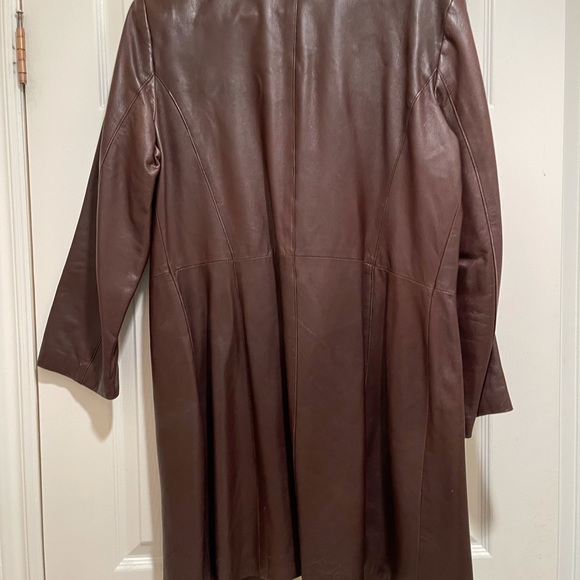 Brown long Leather jacket - Picture 3 of 3